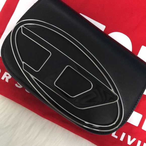 Diesel 1DR-lconic shoulder bag in nappa leather Black - Picture 3 of 7